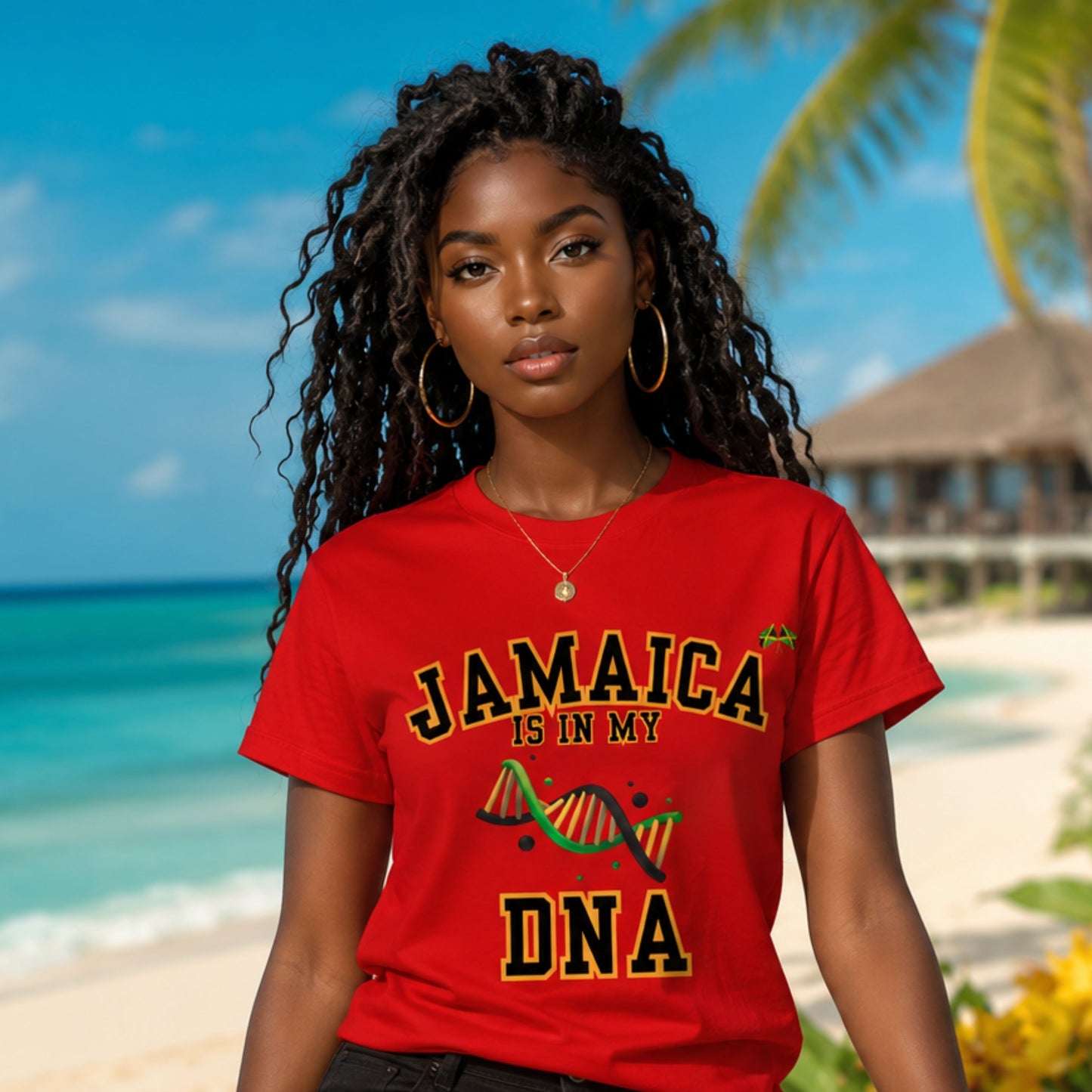 Jamaica Is In My DNA T-Shirt — Jamaican Pride Tee with DNA Graphic