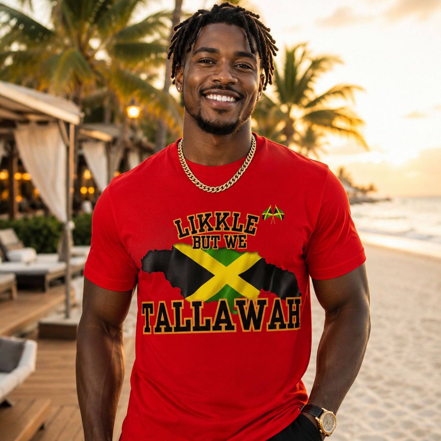 Likkle But We Tallawah Jamaica T-Shirt — Island Map & Flag Graphic