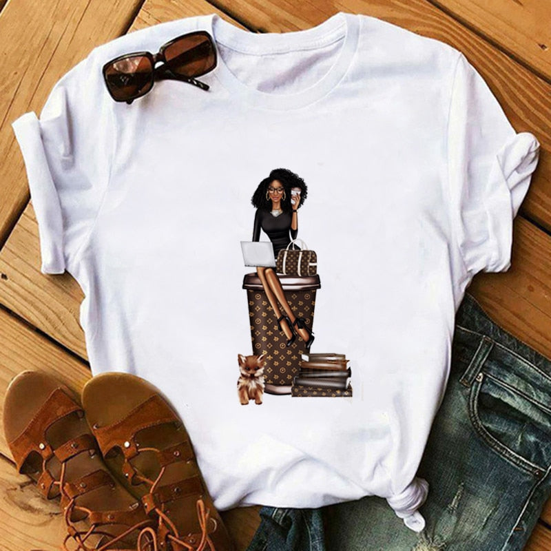 Women T-Shirts SISTAS Black Melanin