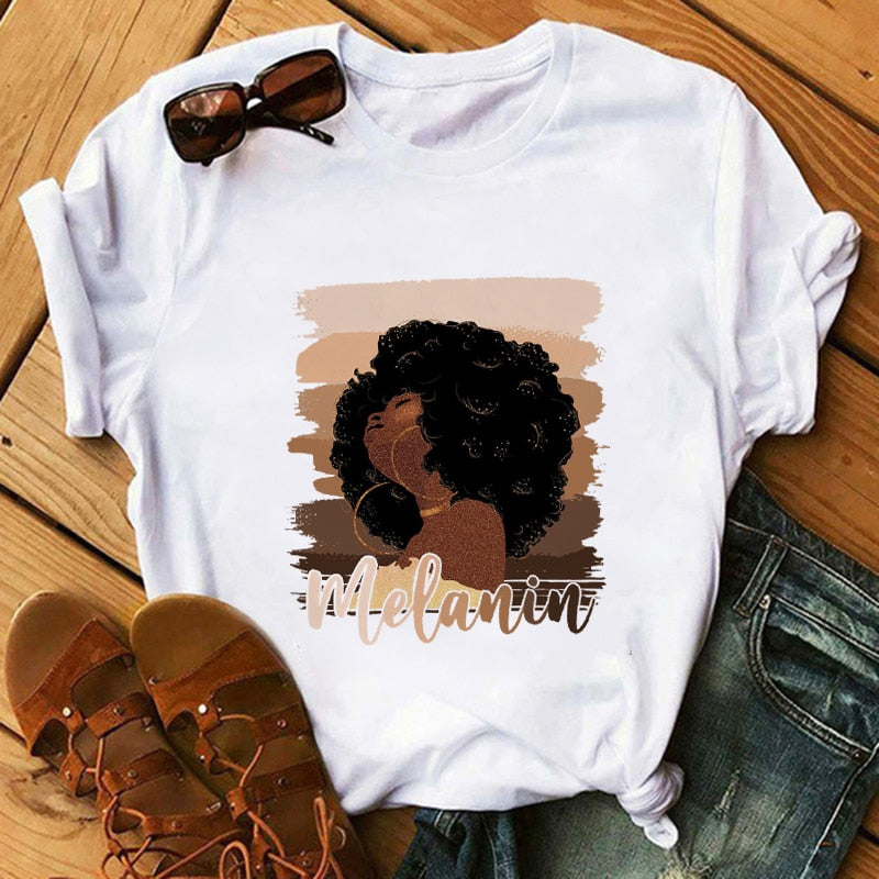 Women T-Shirts SISTAS Black Melanin
