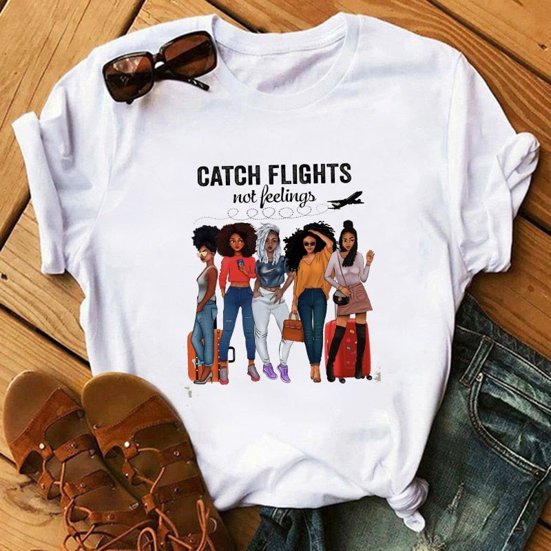 Women T-Shirts SISTAS Black Melanin
