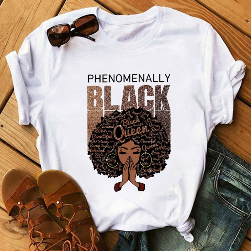 Women T-Shirts SISTAS Black Melanin