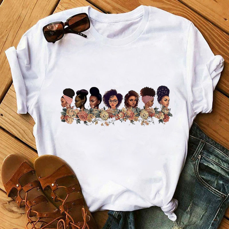 Women T-Shirts SISTAS Black Melanin