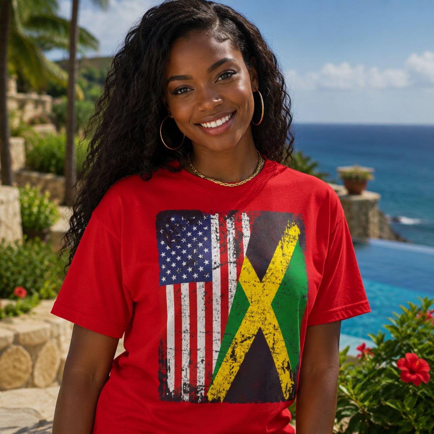 Jamaican American Pride | Unisex Cotton Tee