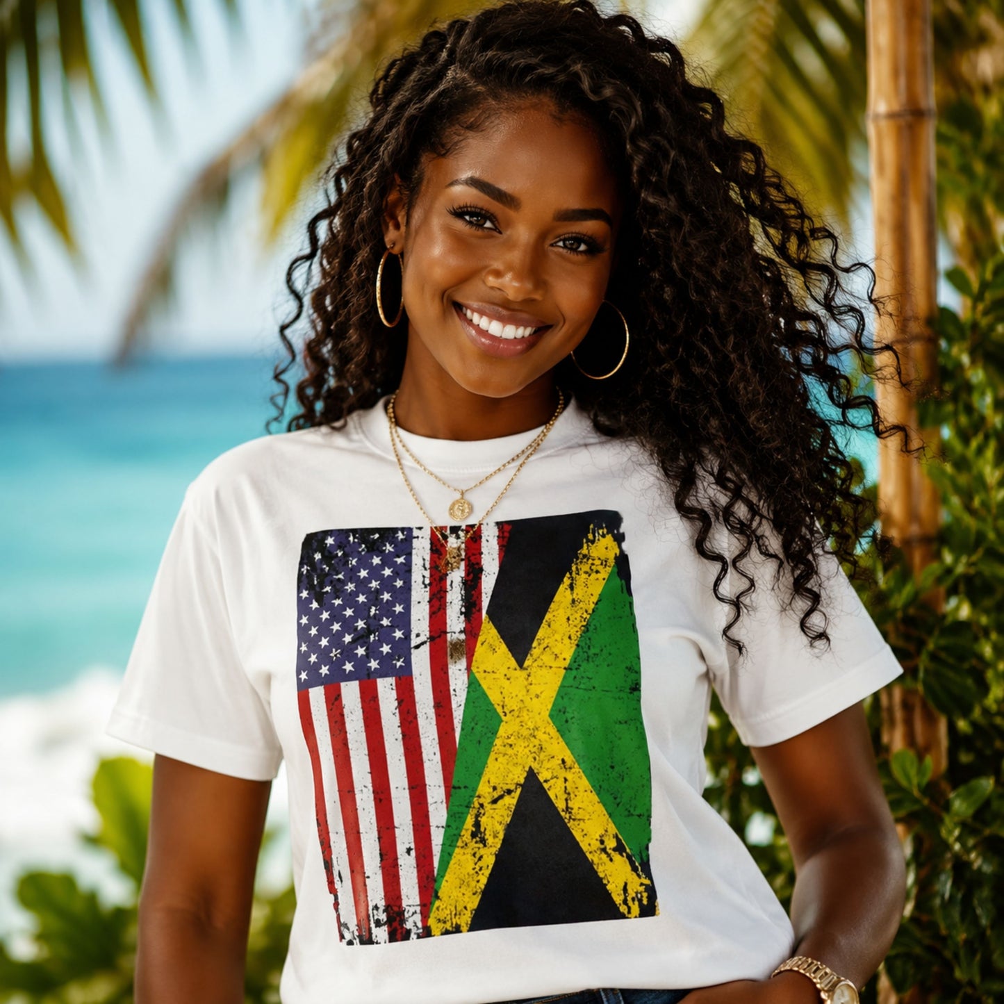 Jamaican American Pride | Unisex Cotton Tee