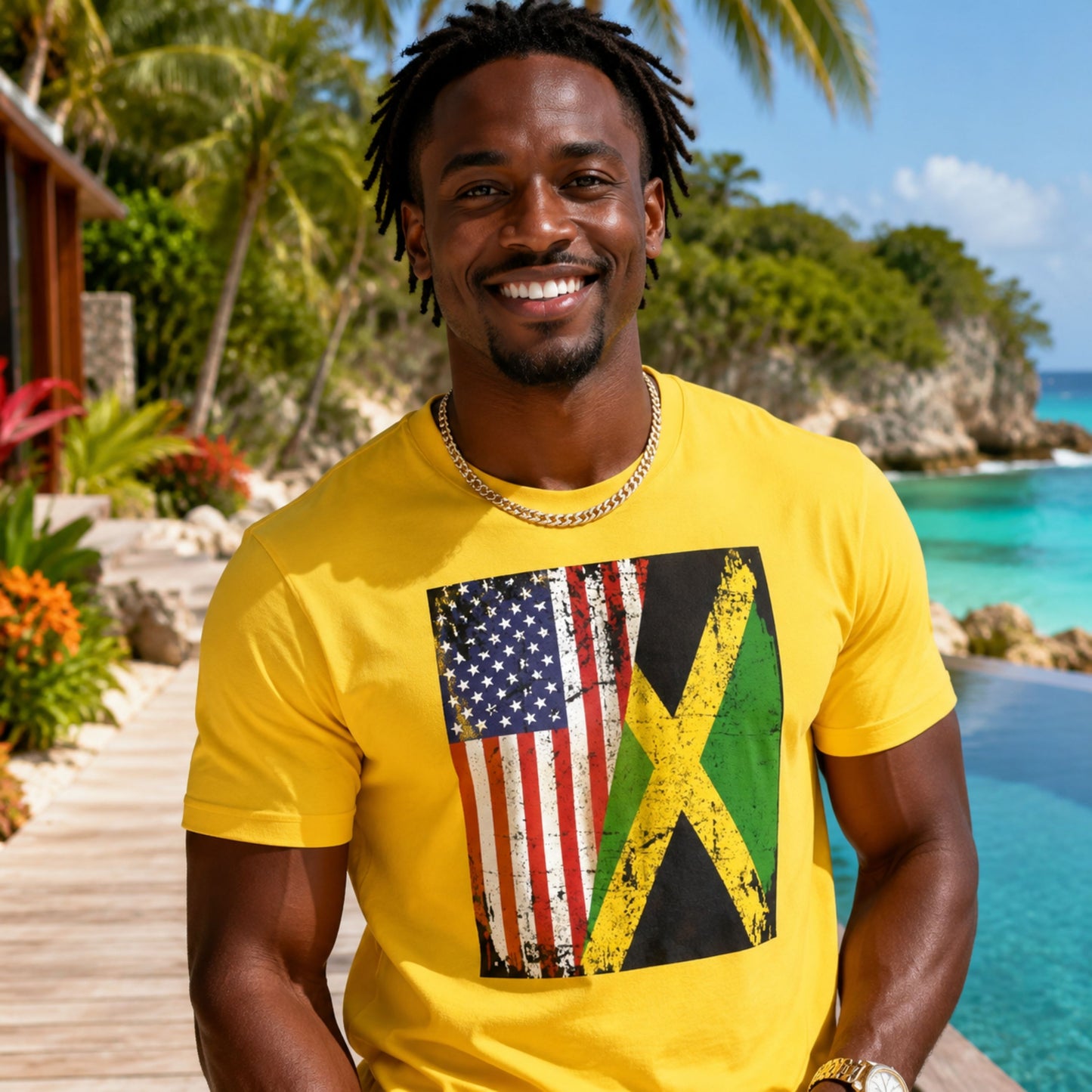 Jamaican American Pride | Unisex Cotton Tee