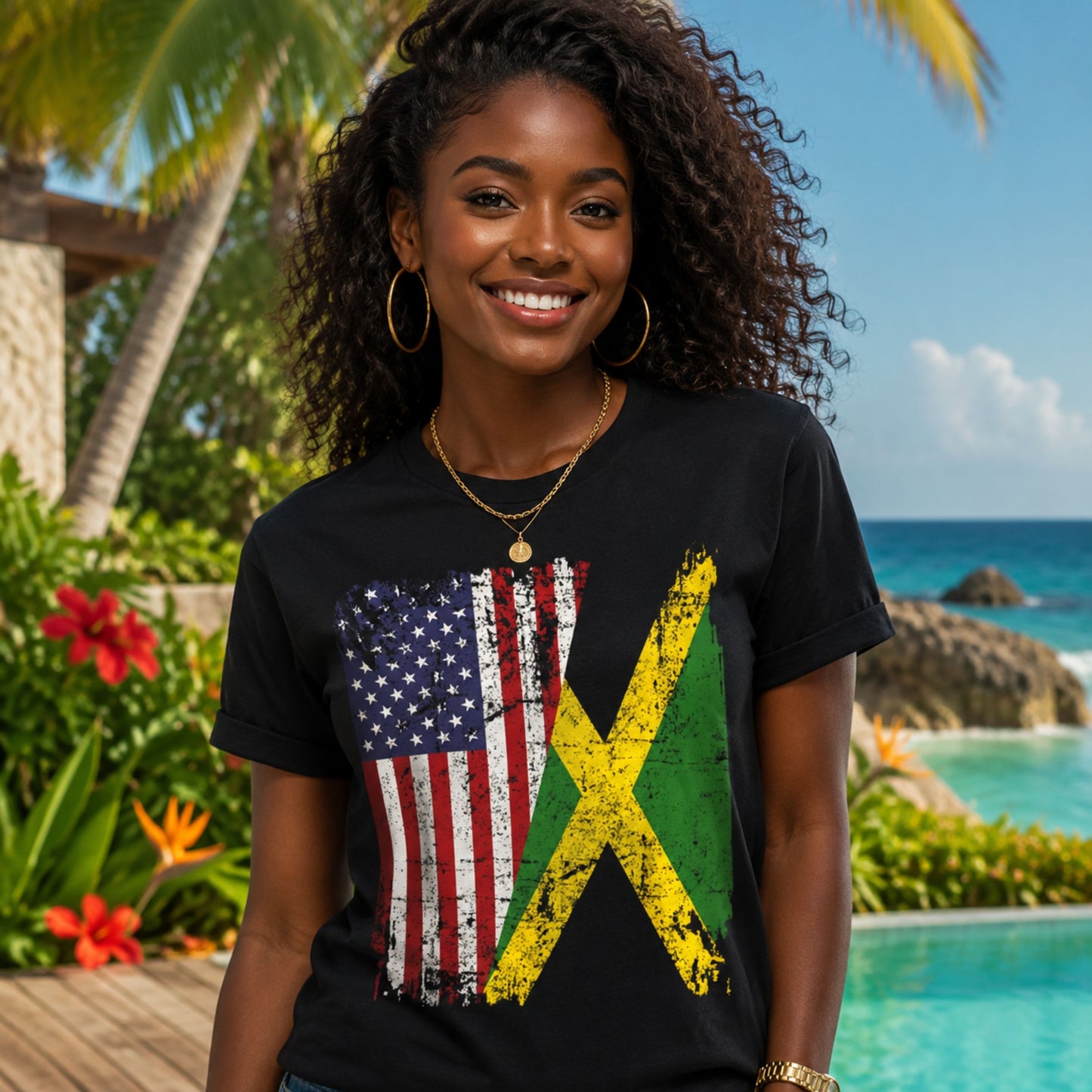 Jamaican American Pride | Unisex Cotton Tee