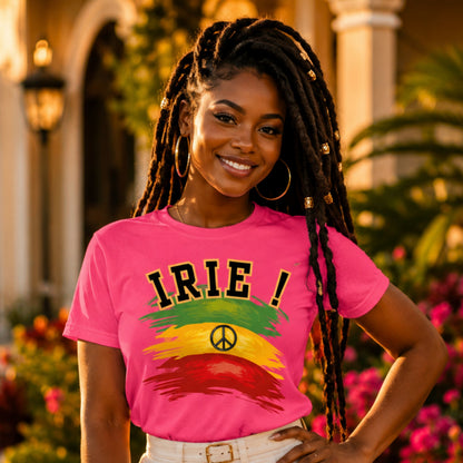 Irie Rastafarian Flag T-Shirt – Peace Sign Rasta Colors Graphic Tee