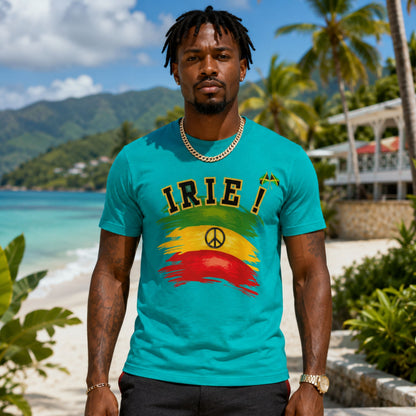 Irie Rastafarian Flag T-Shirt – Peace Sign Rasta Colors Graphic Tee