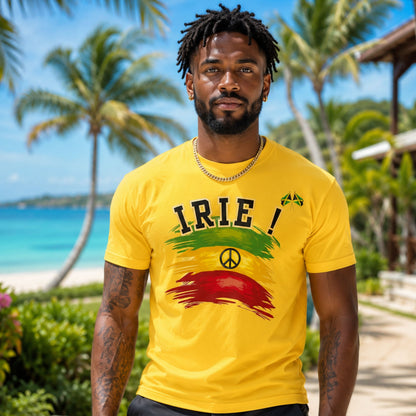 Irie Rastafarian Flag T-Shirt – Peace Sign Rasta Colors Graphic Tee