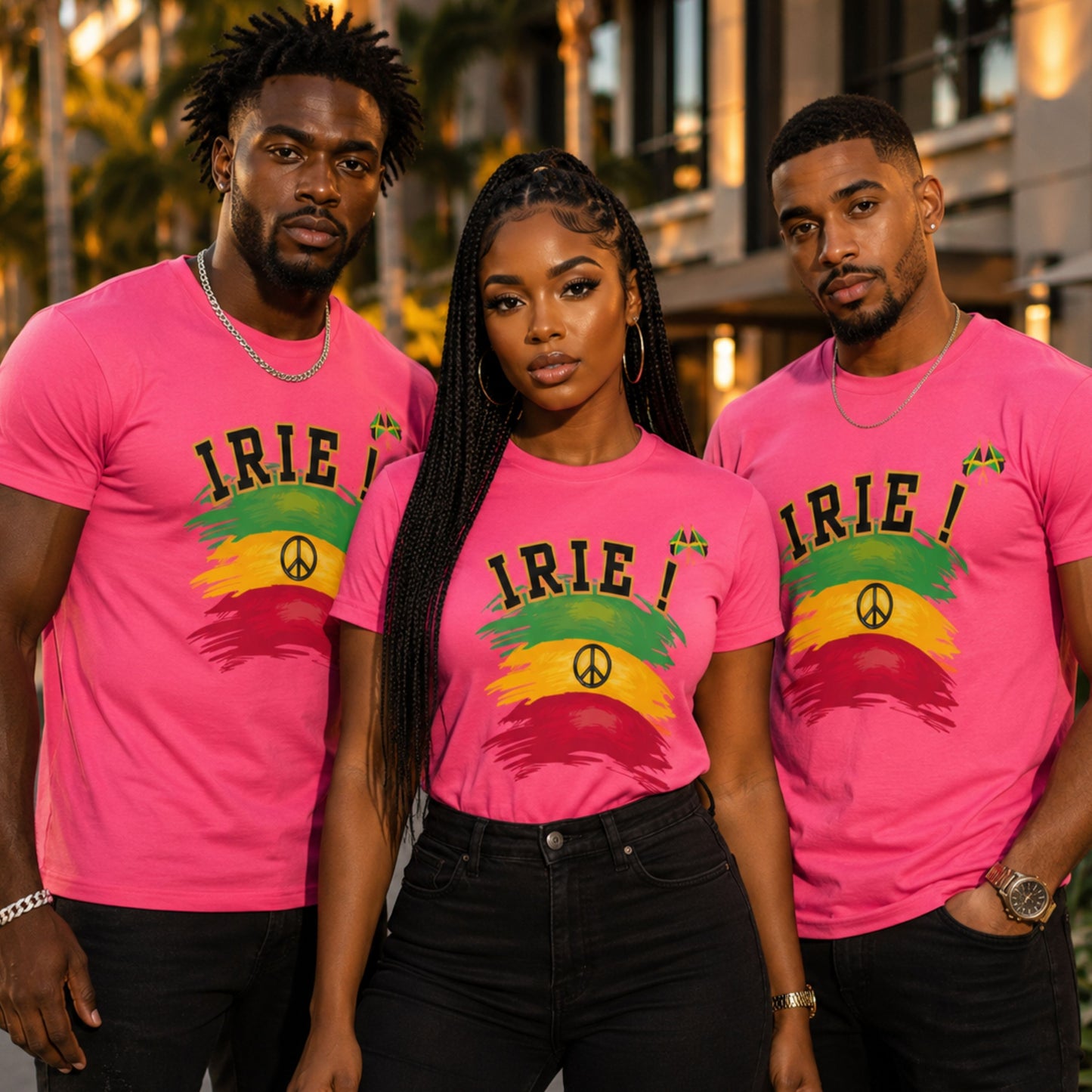 Irie Rastafarian Flag T-Shirt – Peace Sign Rasta Colors Graphic Tee