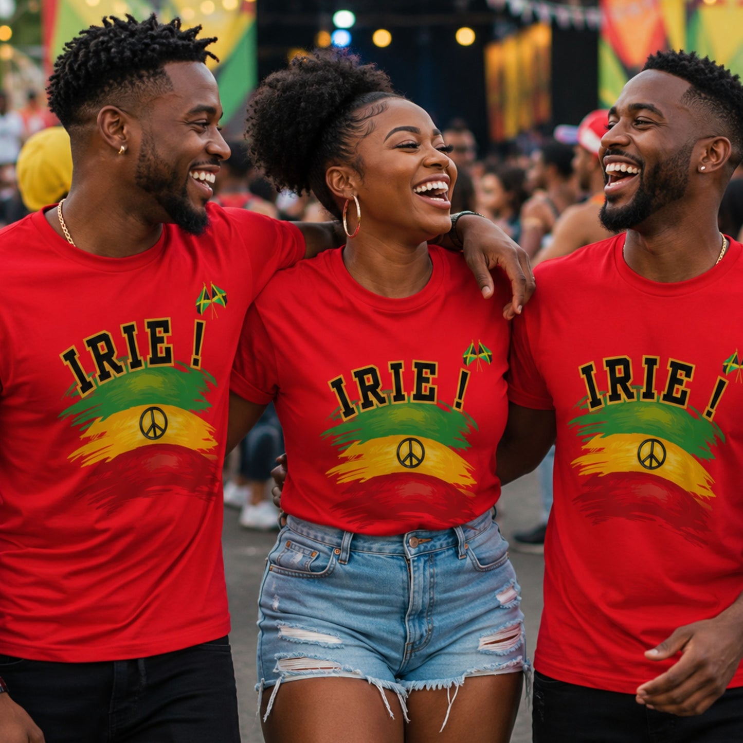 Irie Rastafarian Flag T-Shirt – Peace Sign Rasta Colors Graphic Tee