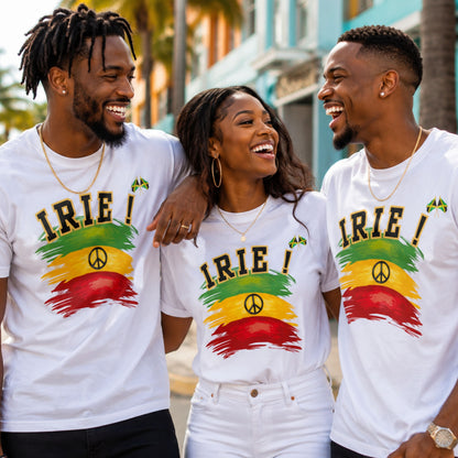Irie Rastafarian Flag T-Shirt – Peace Sign Rasta Colors Graphic Tee