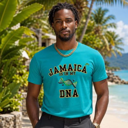 Jamaica Is In My DNA T-Shirt — Jamaican Pride Tee with DNA Graphic