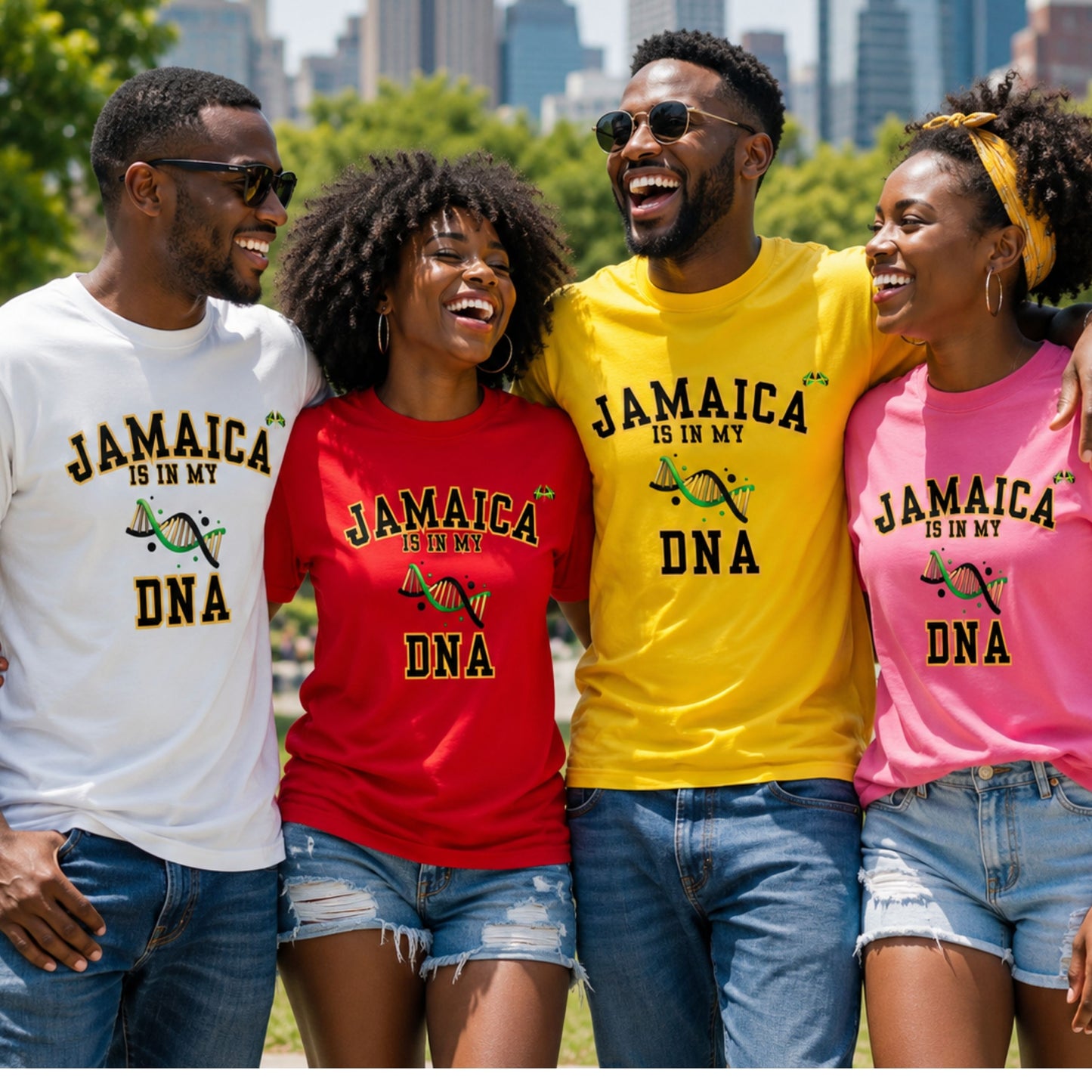 Jamaica Is In My DNA T-Shirt — Jamaican Pride Tee with DNA Graphic