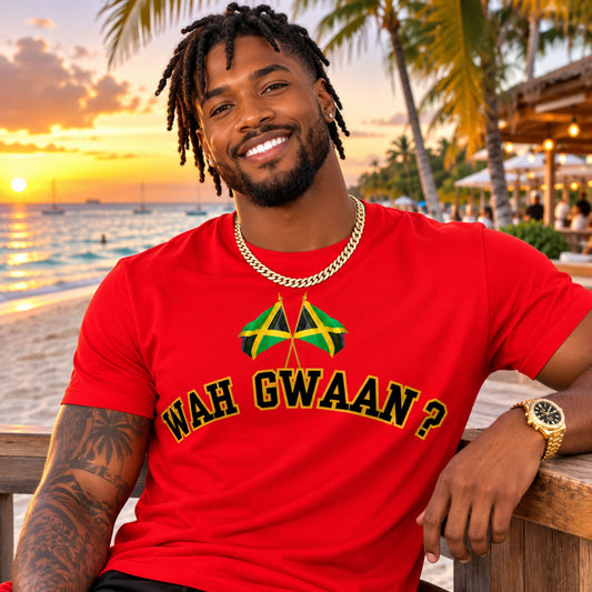 Wah Gwaan? T-Shirt — Jamaican Phrase Graphic Tee with Island Vibe