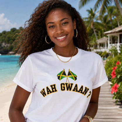 Wah Gwaan? T-Shirt — Jamaican Phrase Graphic Tee with Island Vibe