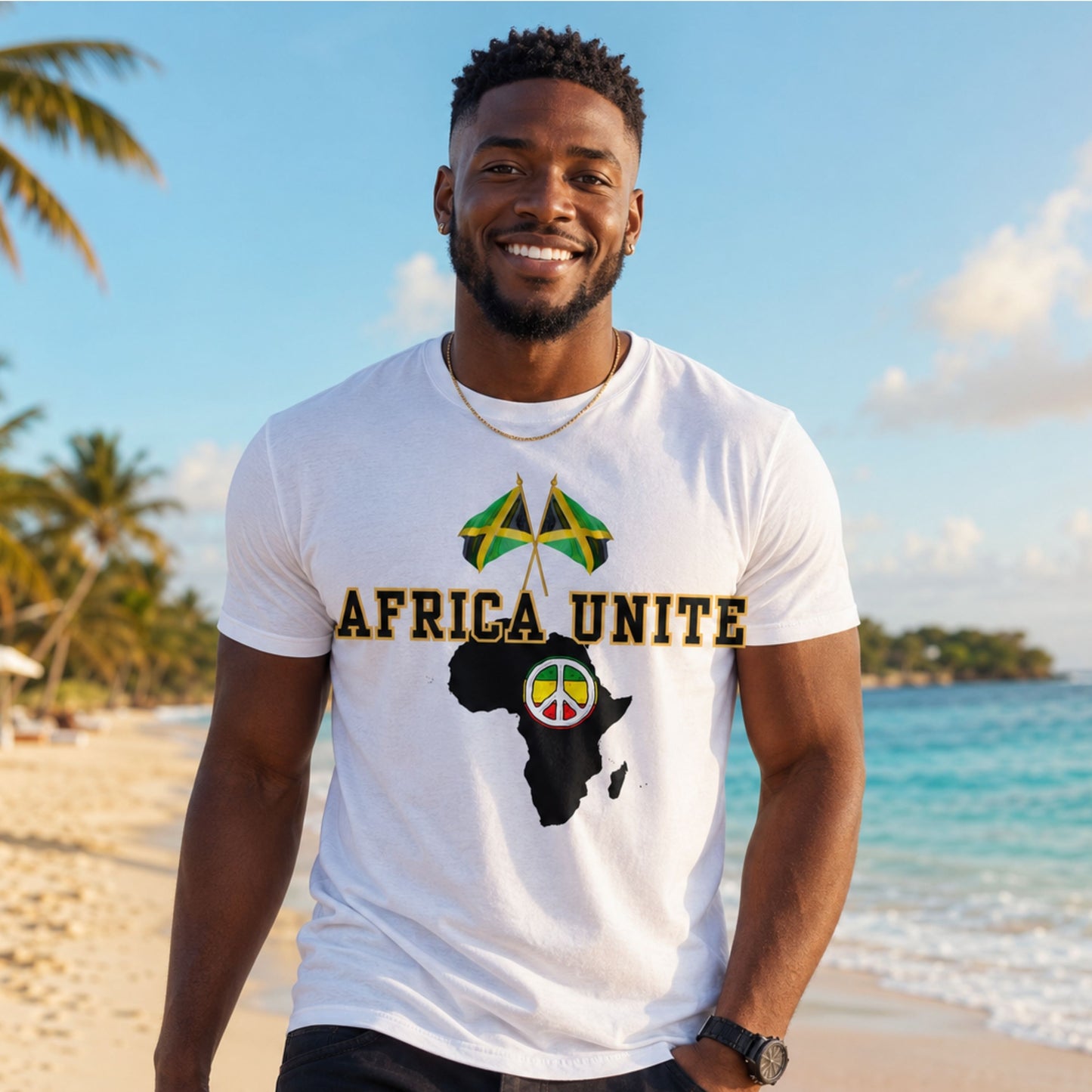 Africa Unite Peace Tee — African Map Graphic T-Shirt