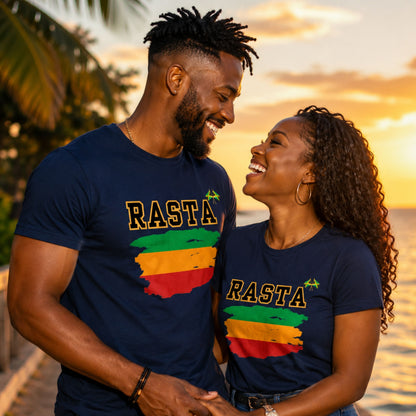 Rasta Flag Brushstroke Tee — RASTA Graphic Cotton T-Shirt