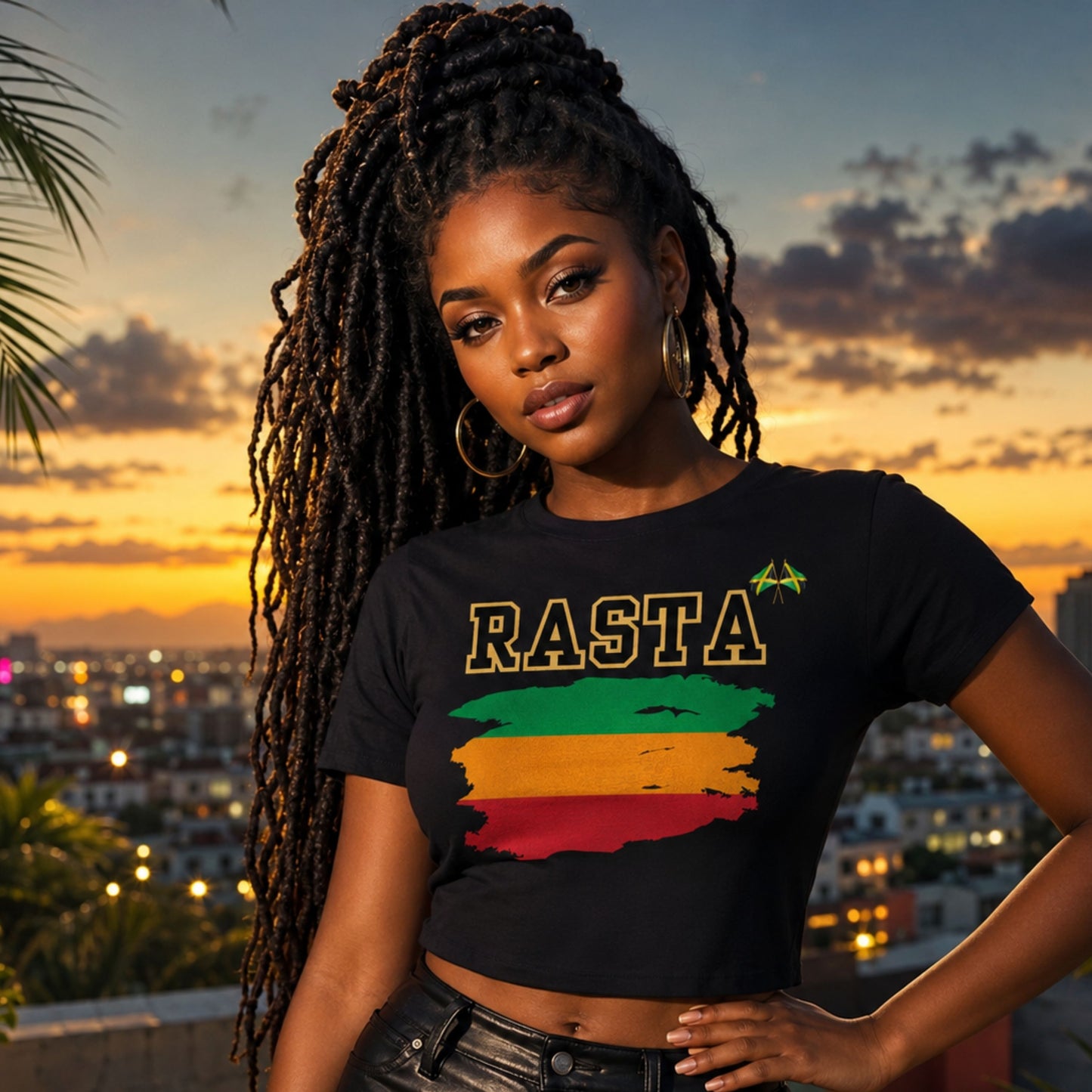 Rasta Flag Brushstroke Tee — RASTA Graphic Cotton T-Shirt