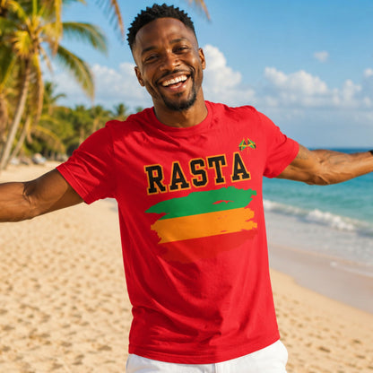 Rasta Flag Brushstroke Tee — RASTA Graphic Cotton T-Shirt