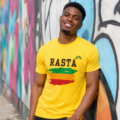 Rasta Flag Brushstroke Tee — RASTA Graphic Cotton T-Shirt