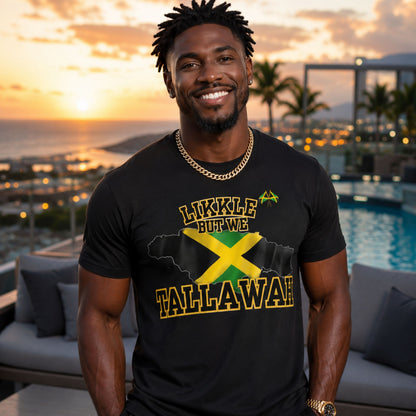 Likkle But We Tallawah Jamaica T-Shirt — Island Map & Flag Graphic