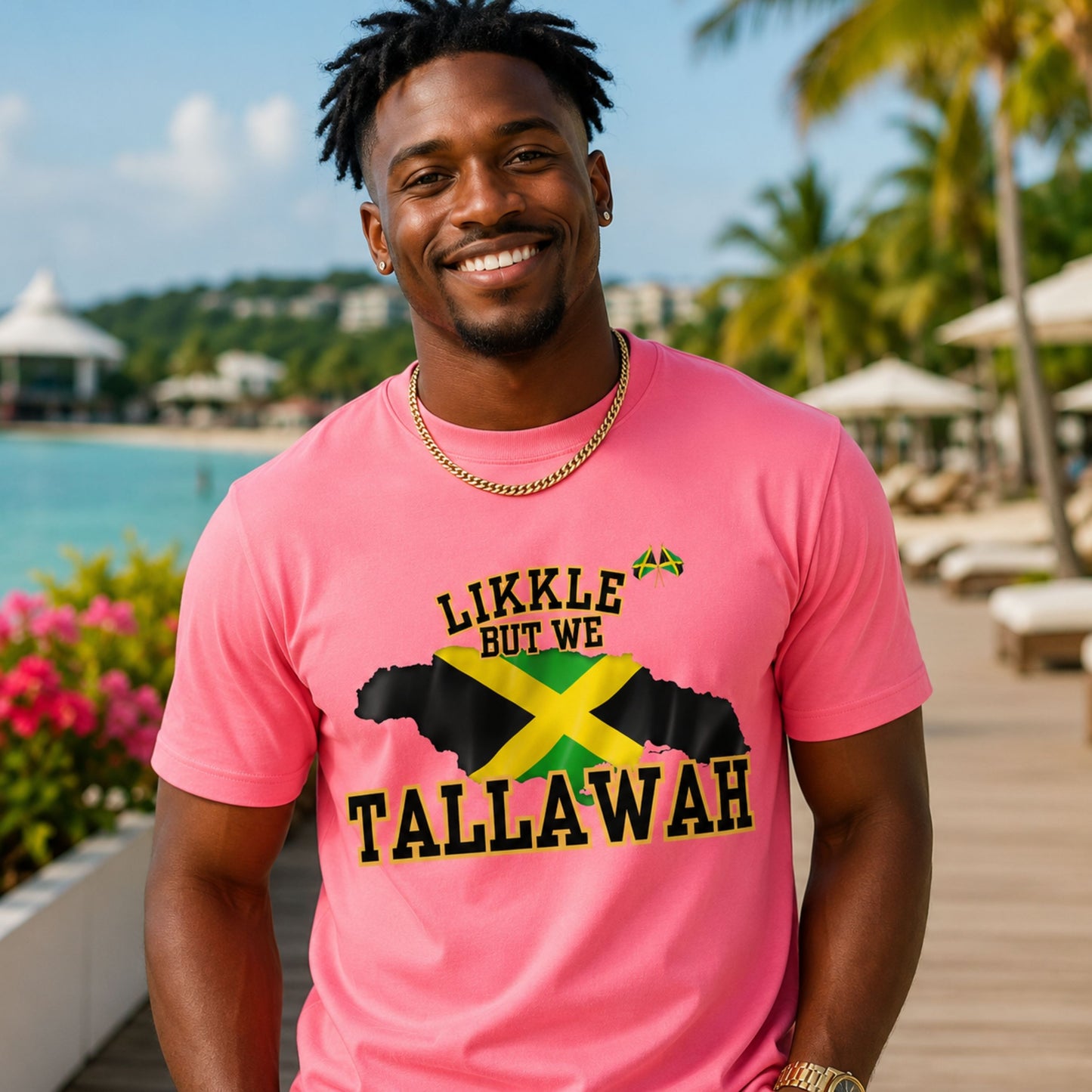 Likkle But We Tallawah Jamaica T-Shirt — Island Map & Flag Graphic