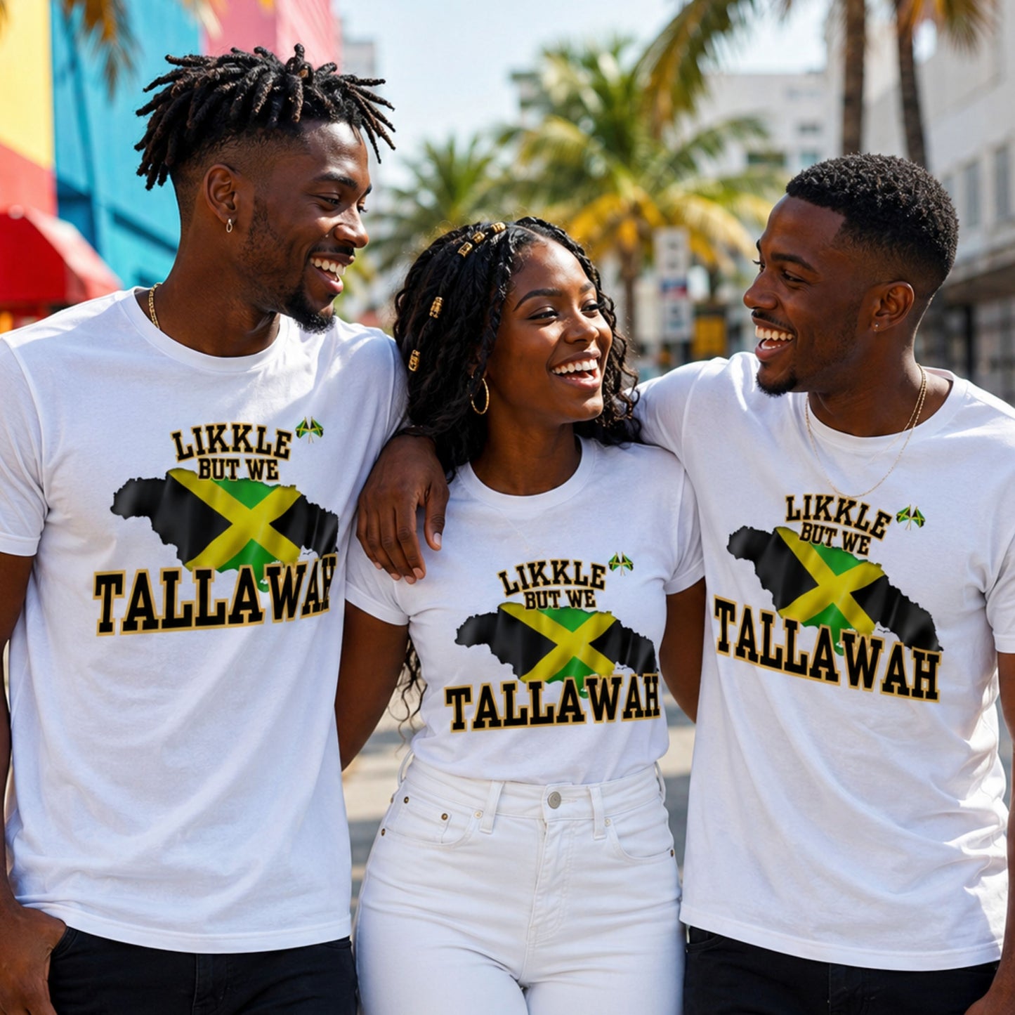 Likkle But We Tallawah Jamaica T-Shirt — Island Map & Flag Graphic