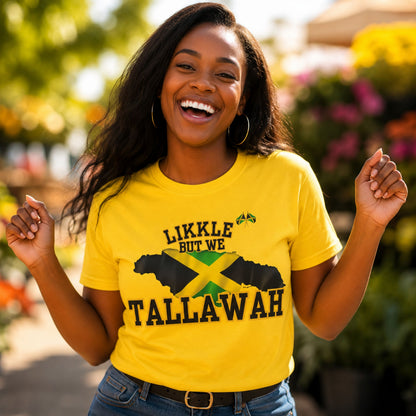 Likkle But We Tallawah Jamaica T-Shirt — Island Map & Flag Graphic