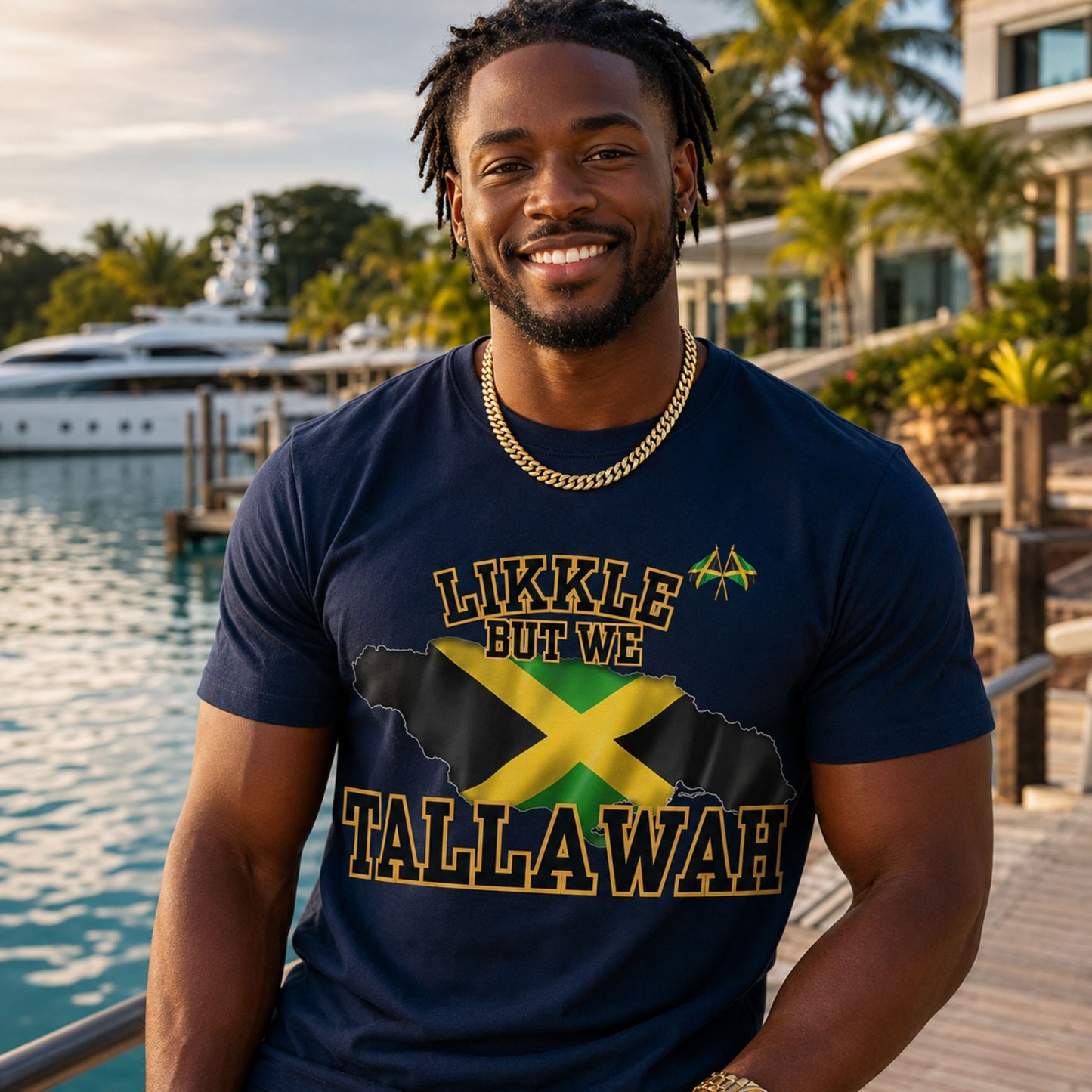 Likkle But We Tallawah Jamaica T-Shirt — Island Map & Flag Graphic