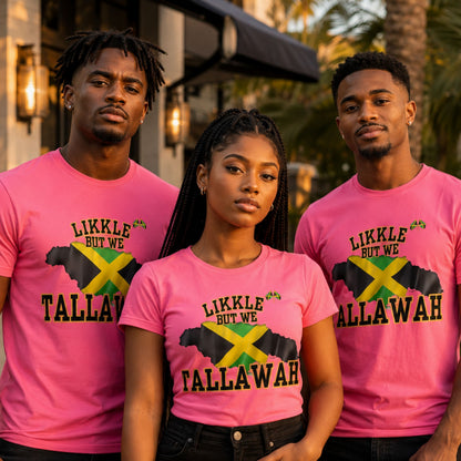 Likkle But We Tallawah Jamaica T-Shirt — Island Map & Flag Graphic