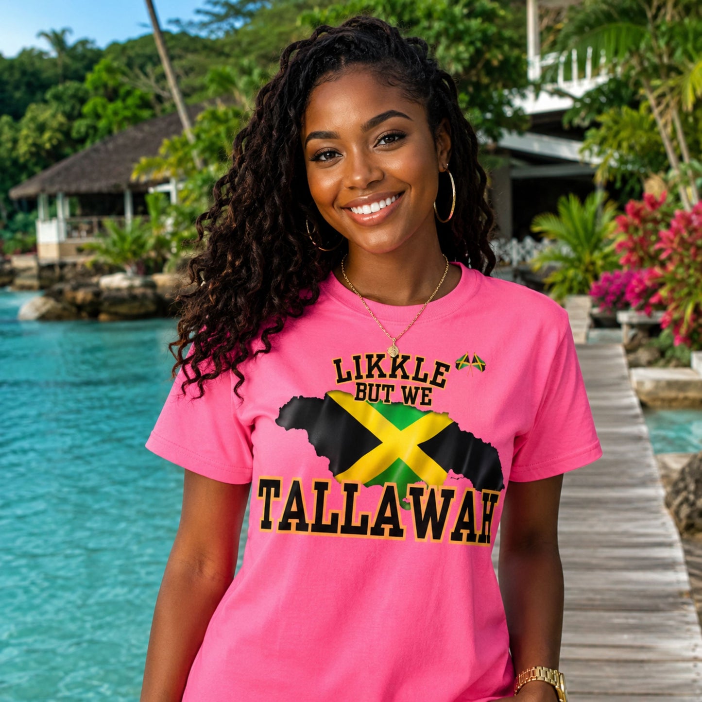 Likkle But We Tallawah Jamaica T-Shirt — Island Map & Flag Graphic