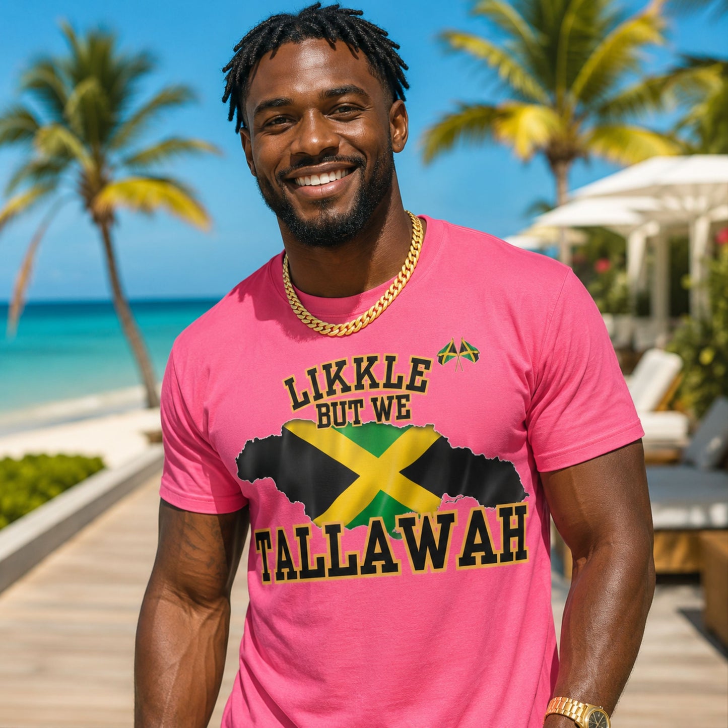 Likkle But We Tallawah Jamaica T-Shirt — Island Map & Flag Graphic