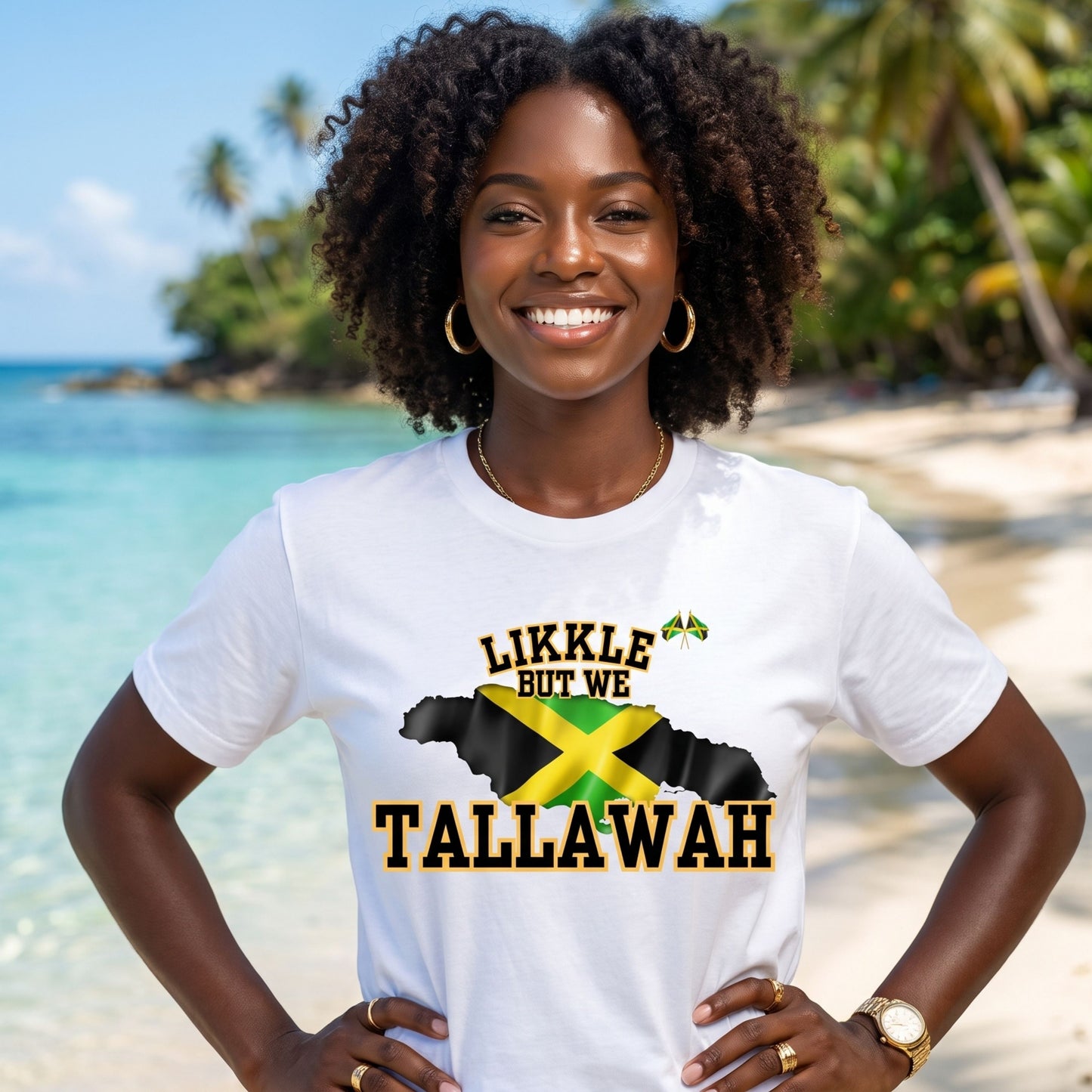 Likkle But We Tallawah Jamaica T-Shirt — Island Map & Flag Graphic