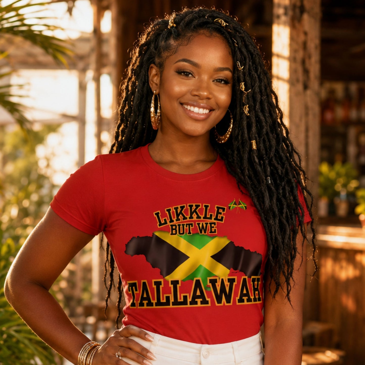 Likkle But We Tallawah Jamaica T-Shirt — Island Map & Flag Graphic