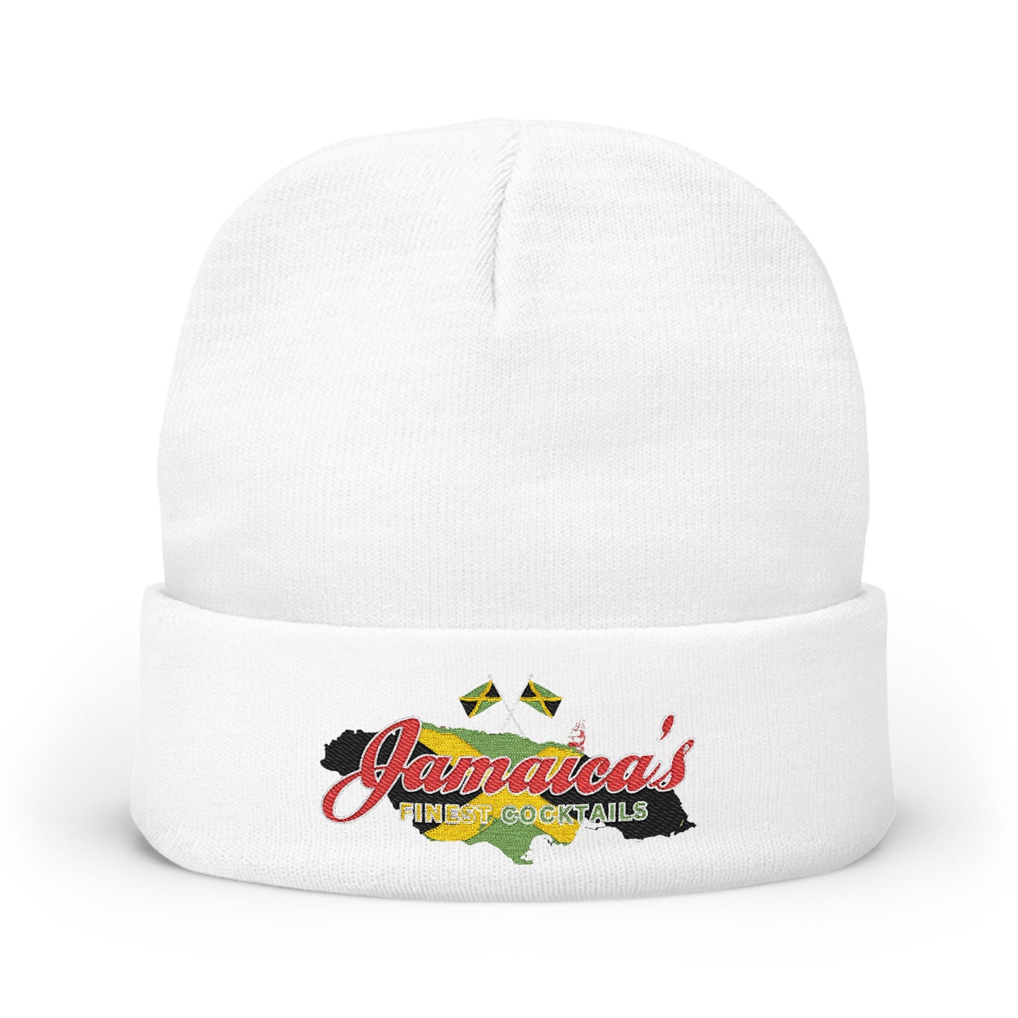 Jamaica's Finest Jamaica Vibes Logo Embroidered Knit Beanie Hat