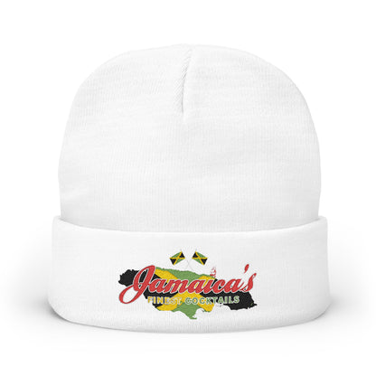 Jamaica's Finest Jamaica Vibes Logo Embroidered Knit Beanie Hat