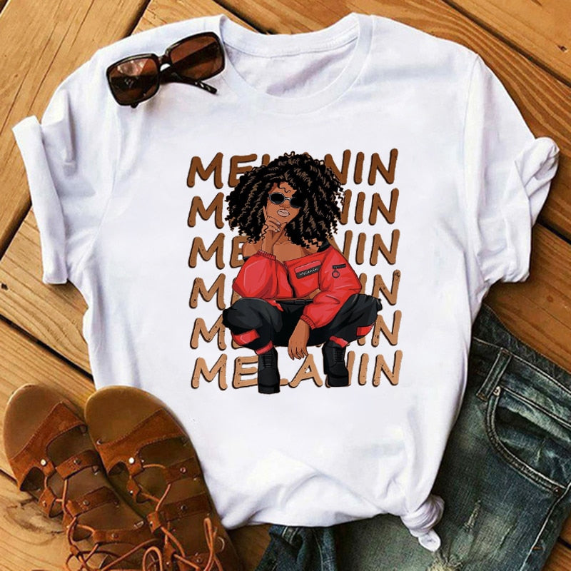 Women T-Shirts SISTAS Black Melanin
