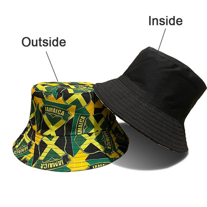 Hat - Jamaican Flag Bucket Hat (Double Sided)