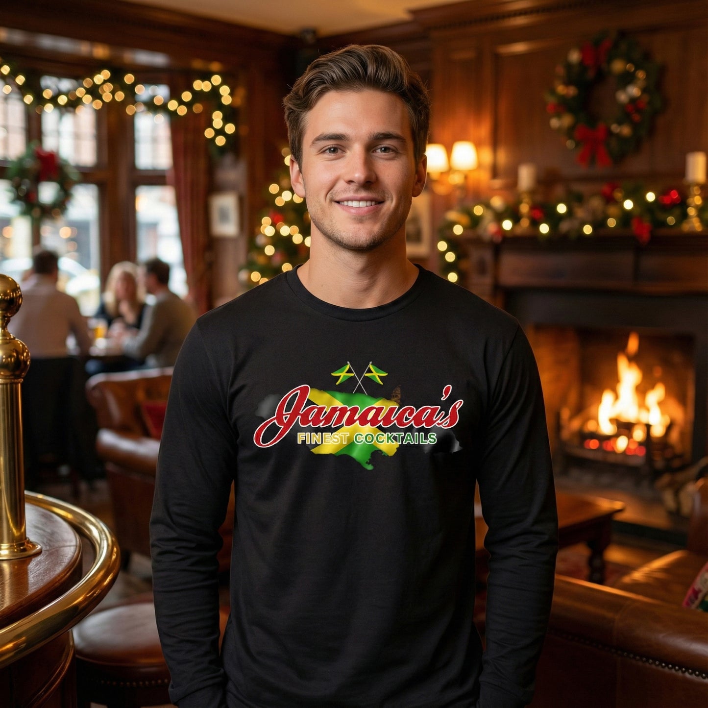 Jamaica's Finest Logo Island Vibes Long Sleeve Tee