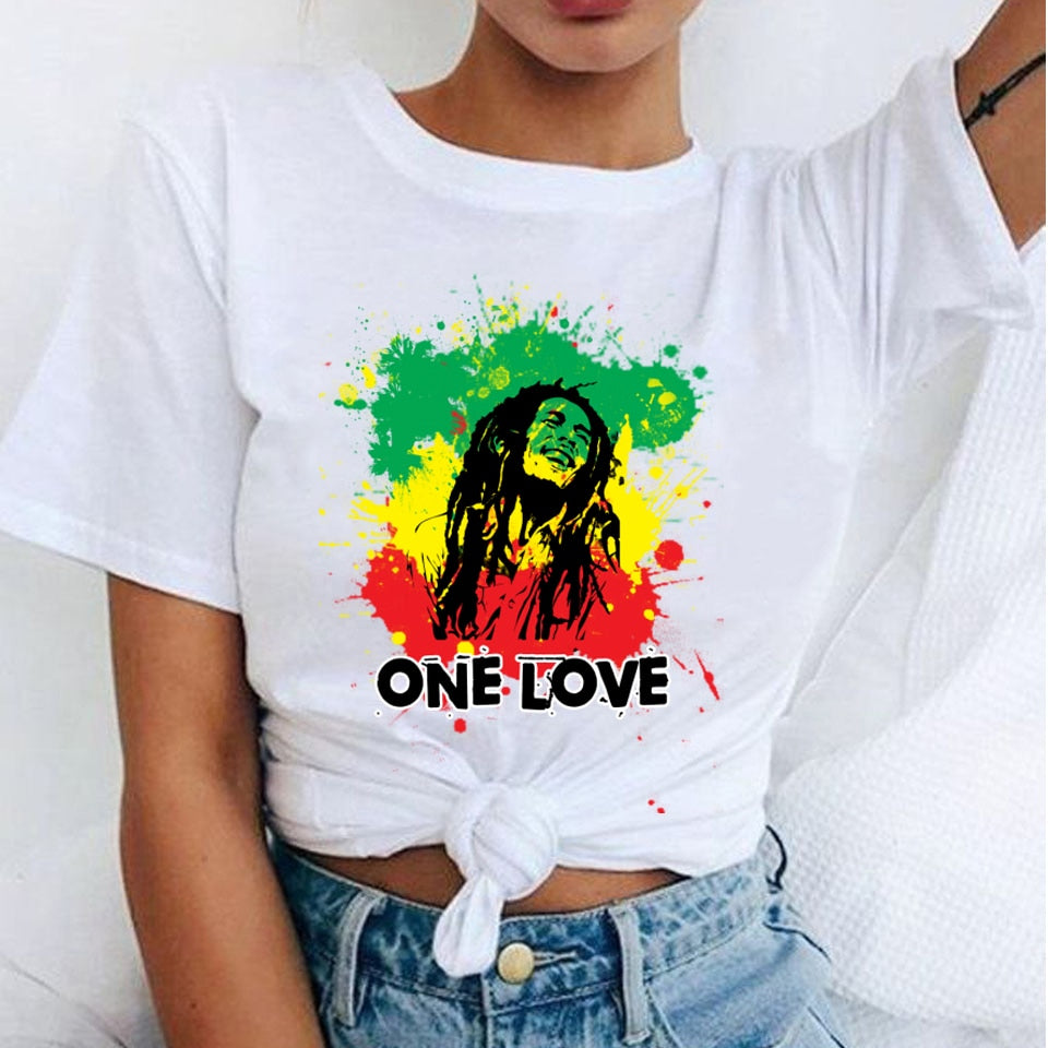 One Love and Bob Marley Women's Fashion T-Shirts